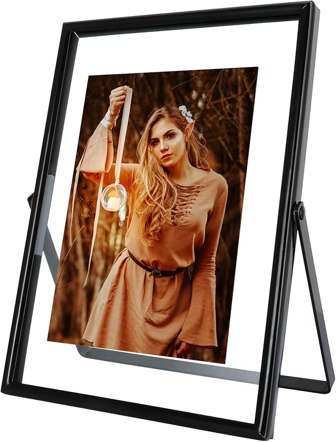 Black Floating Frame, For Picture 4x6, Tabletop Shelf Photo Frame, Classy Gift by AhaGoOfficial