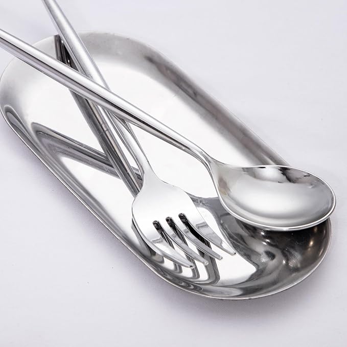 SUT 100Pcs Silver Plastic Silverware - Image 3