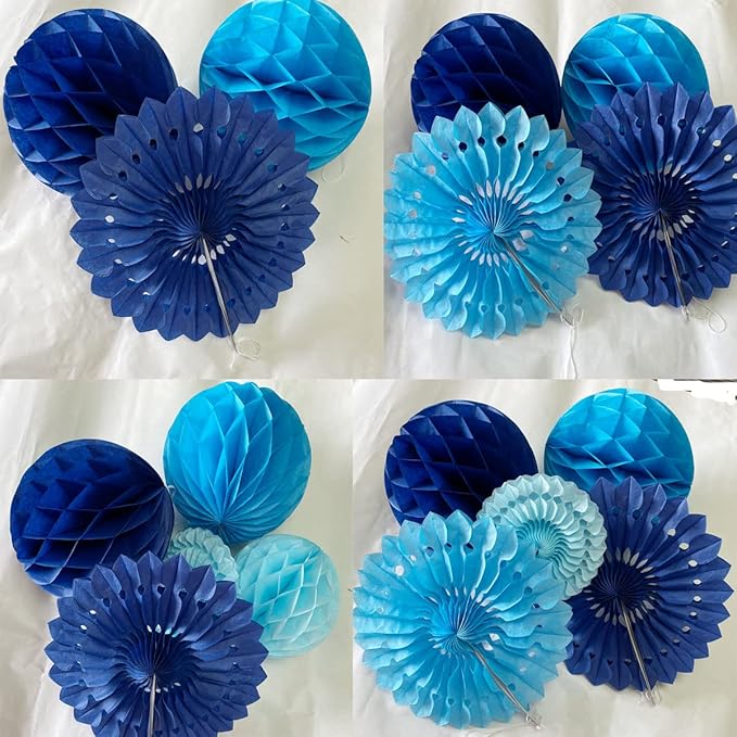 12pcs 6’’ 8’’ Honeycomb Balls Tissue Paper Fans Party Honeycomb Ball Fans Wall - Image 5