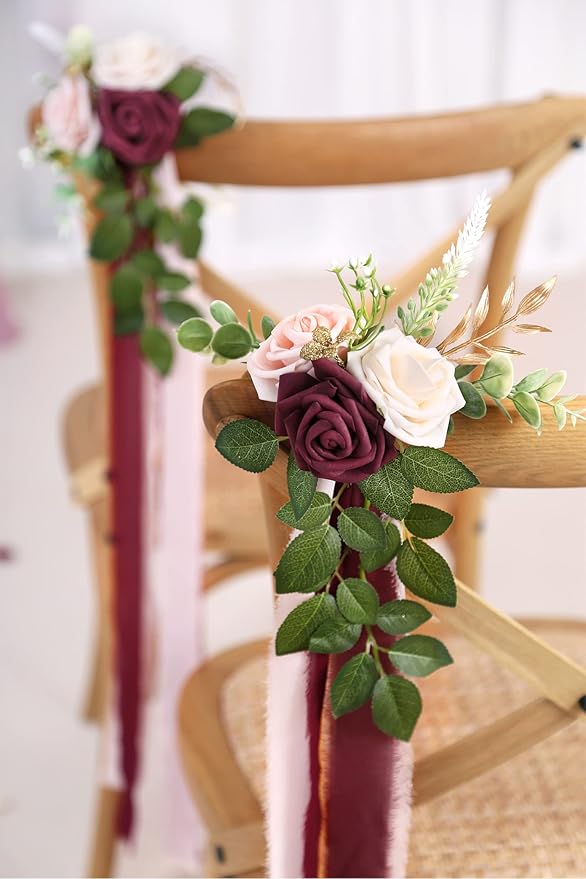 Wedding Aisle Decorations for Wedding Ceremony Set of 10 Pew Flowers for Church - Image 4