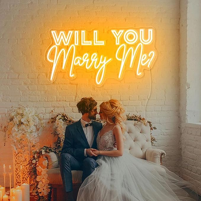 WILL YOU Marry Me? Neon Sign Custom Large Wedding Engagement Party Backdrop LED by XIMAQIS-NeonSign