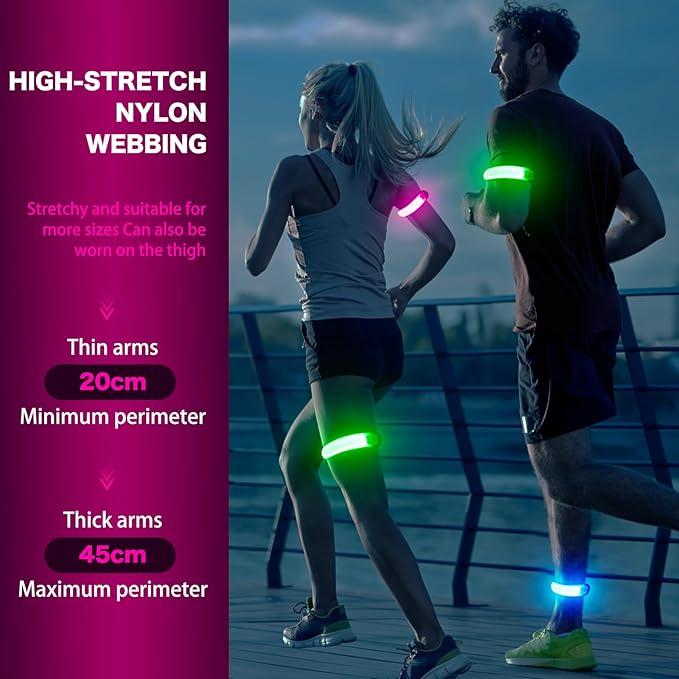 LED Armband Running USB Rechargeable, High Visibility Wristband - Image 5