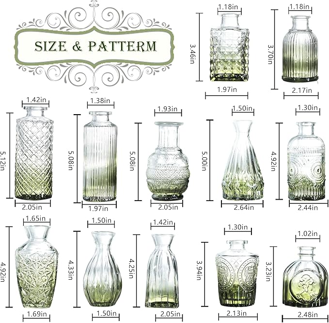Bud Vases Set of 12, Glass Bud Vases in Bulk, Small Flower Vases - Image 4