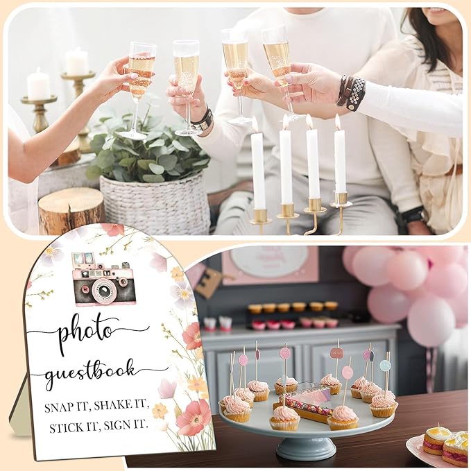 Wedding Photo Guestbook Desk Plaque, Floral Decor Party Welcome Sign, Bridal - Image 5