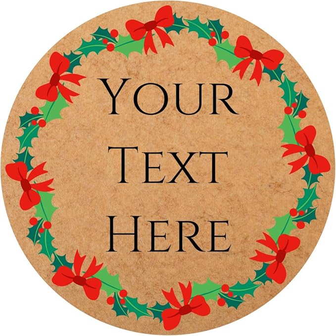 100-1000pcs Custom Stickers Merry Christmas Stickers Personalized Labels by Unknown