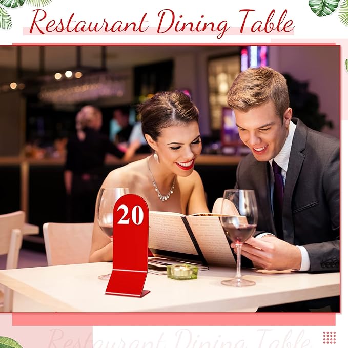 Remerry 50 Pcs Table Numbers 1-50 Acrylic Double Sided Number Cards Acrylic - Image 5