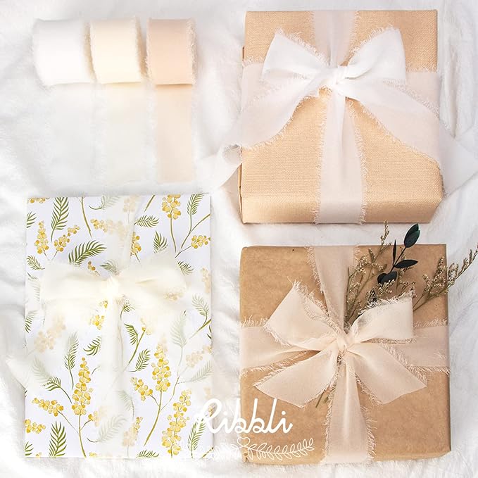 Ribbli White Chiffon Ribbon - Image 4