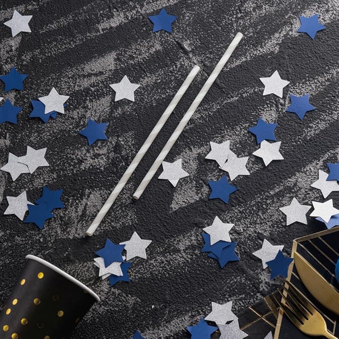 MOWO Blue and Silver Star Confetti Table Decoration - Image 3