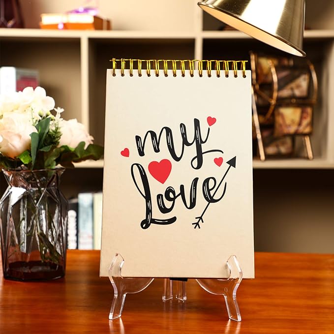 HESTYA 3 Pieces 4.5/7/9.8 Inch Clear Acrylic Easels Display Stands Plate Stands - Image 7