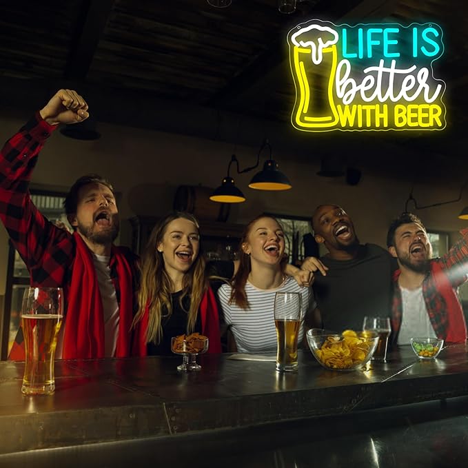 Beer Neon Sign for Wall Decor Bar LED Sign Beer Neon Light for Man Cave Bedroom - Image 6