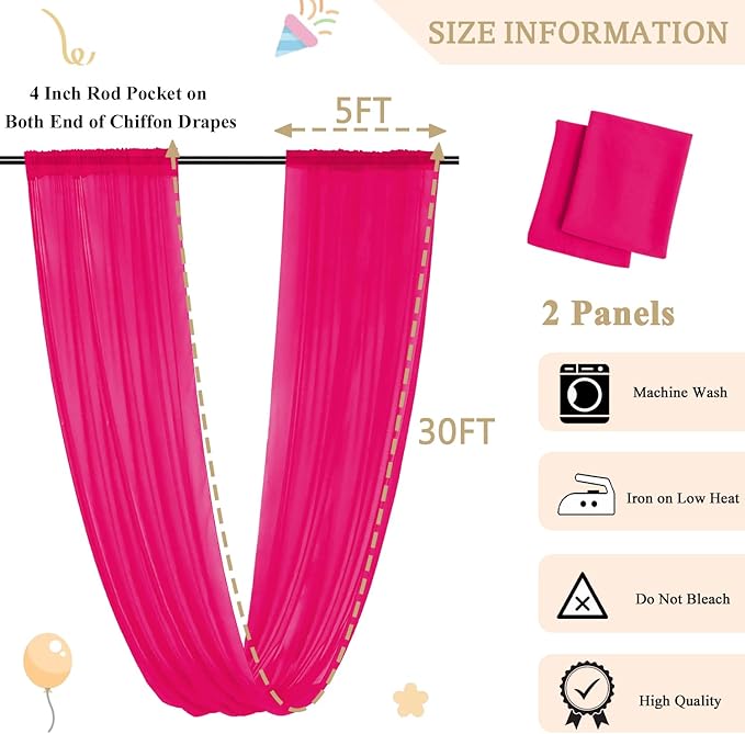 MODFUNS Hot Pink Ceiling Drapes - Image 4