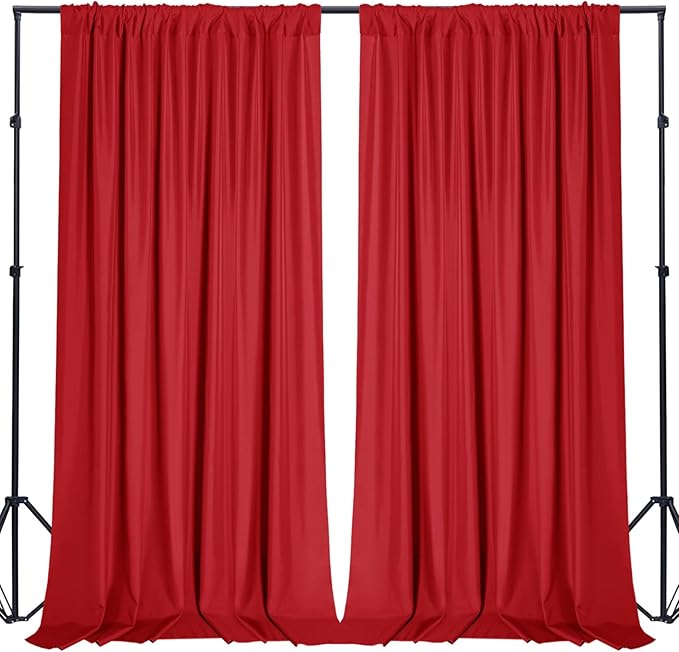 Sugargirl 10x10FT Red Backdrop Curtains Polyester Photo Backdrop Drapes by Sugargirl