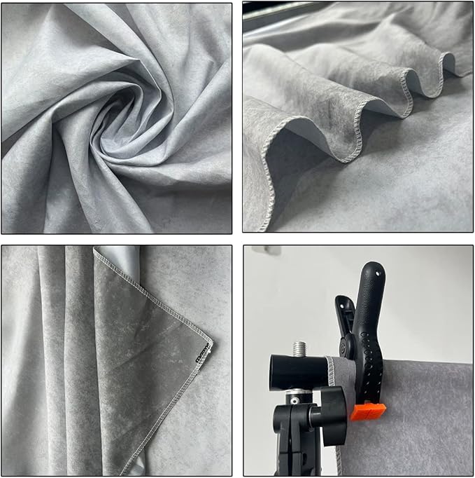 6x9ft Grey Portrait Photography Backdrops Solid Texture Abstract Photo - Image 4