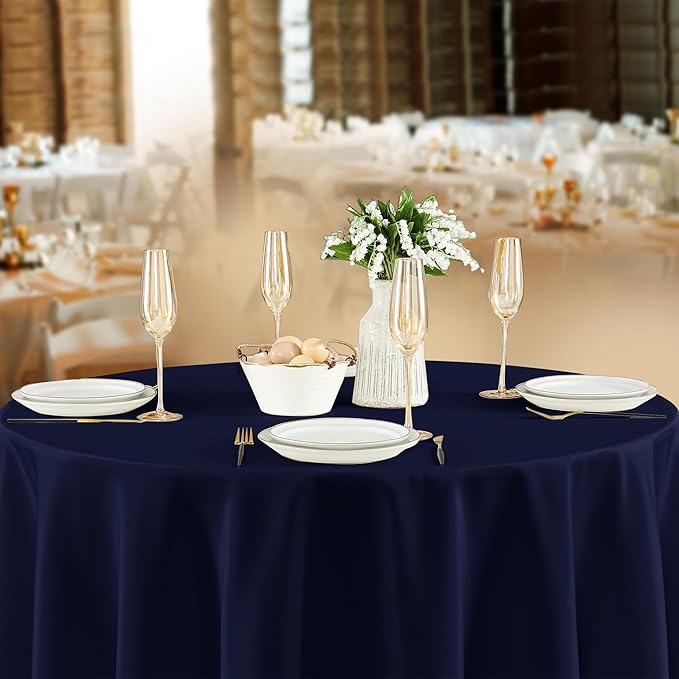 Fitable 8 Pack Round Tablecloths: Stain Resistant Wrinkle Free Circle Table - Image 8