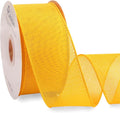 Ribbli Yellow Burlap Wired Ribbon, 2-1/2” Inch x Continuous 20 Yard, Wired Edge by Ribbli