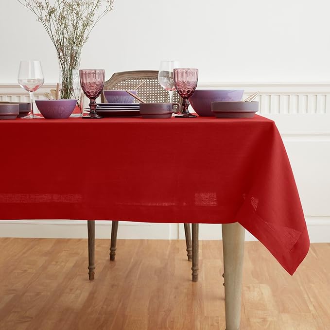 Solino Home Linen Red Tablecloth 60 x 132 Inch - Image 4