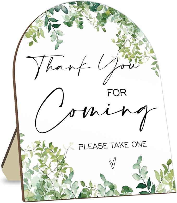 Thank You for Coming Please Take One Sign, Eucalyptus Leaf Decoration Wedding by CelebrateEveryMoment