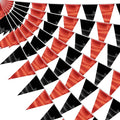 130FT Red Black Triangle Pennant Banner Flag Metallic Fabric Bunting Garland by raqieden