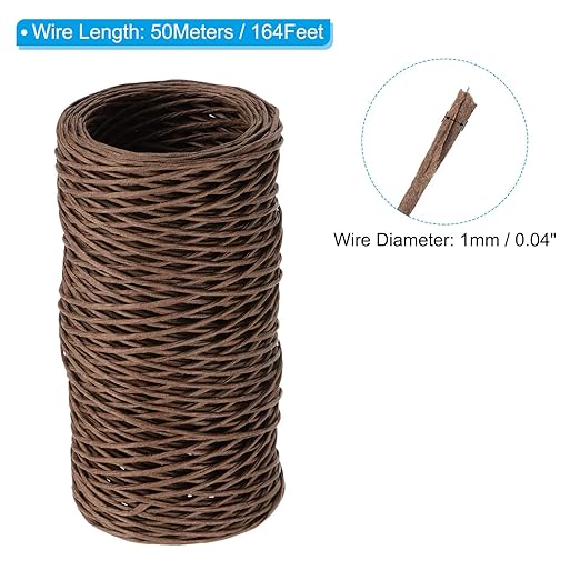 PATIKIL 164 Feet Floral Bind Wire Wrap Twine, 1mm Florist Wire Iron Wire Paper - Image 2