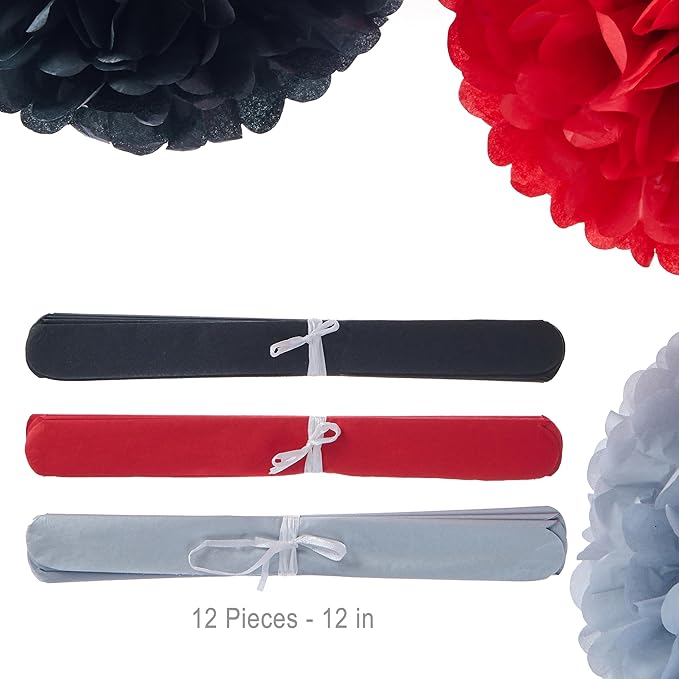 WEVEN Tissue Pom Poms Tissue Paper Flowers Tissue Fluff Balls Party Decorations - Image 2