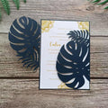 Navy Blue Laser Invitation Card, Palme Invitation Jacket by MillaSaw