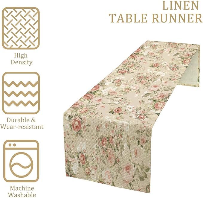 Lovely Rose Table Runner, 13in（33cm） W * 120in（305cm） L - Image 3