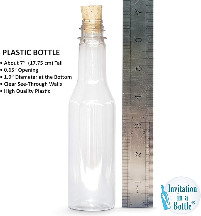 Plastic Bottles & Corks for Bottle Message Invitations, Announcements, DIY Craft - Image 3