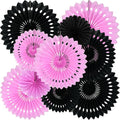 BEISHIDA Pink Black Hanging Honeycomb Round Paper Fans Decoration Bachelorette by Beishida