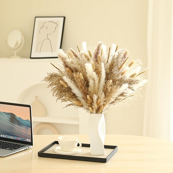 135Pcs Dried Pampas Grass Decor, Boho Home Decor, Mini Bunny Tails Dried Flowers - Image 2