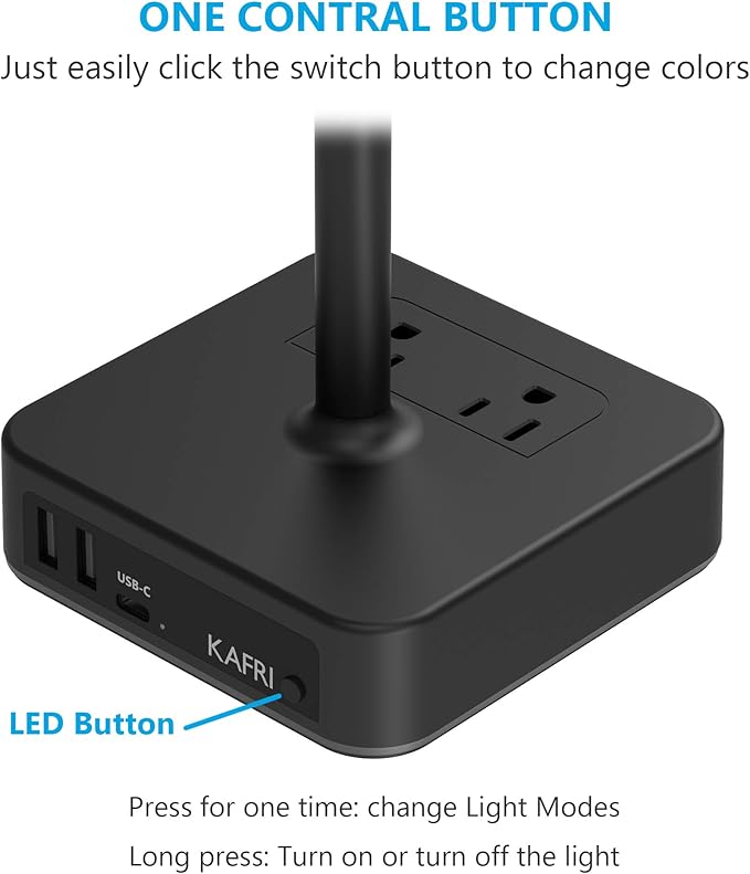 KAFRI RGB Headphone Stand with USB A&C Charger Desk Gaming Headset Holder - Image 5