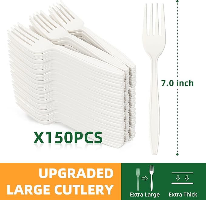 100% Compostable Fork, Ivory White - Image 2