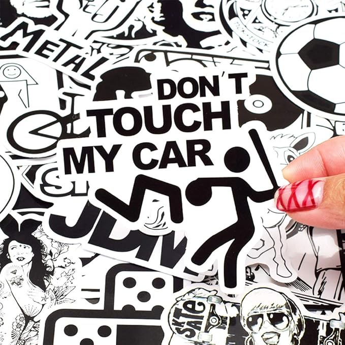 QTL Black and White Stickers for Adults Funny Stickers for Laptop Skateboard - Image 6