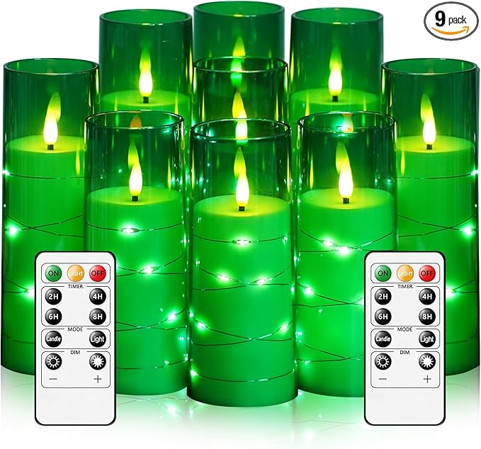 Flameless LED Candles with Timer 9 Pc Flickering Flameless Candles by FLAMELESSCANDLES