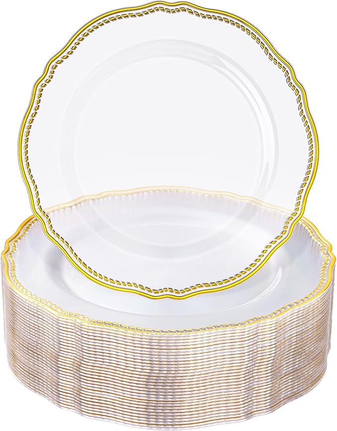 Hioasis 60pcs Clear Plastic Plates by Hioasis
