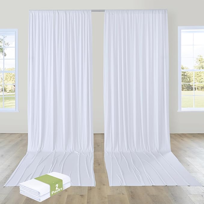 PartyVillage 10ft×15ft White Backdrop Curtain by PartyVillage