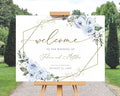 Greenery Wedding Welcome Sign, Dusty Blue Roses To The Wedding Of Signs by Custom