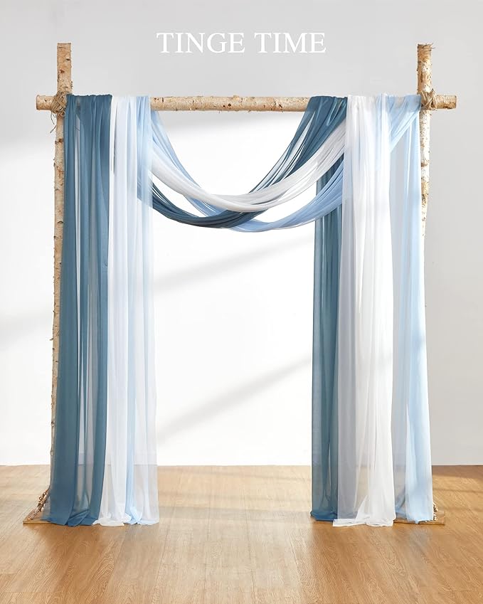 TINGE TIME 3 Panels Wedding Arch Draping Fabric, Wedding Arch Drapes - Image 3
