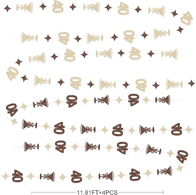 Champagne Gold Brown 40th Birthday Decorations Espresso Martini Garland - Image 2