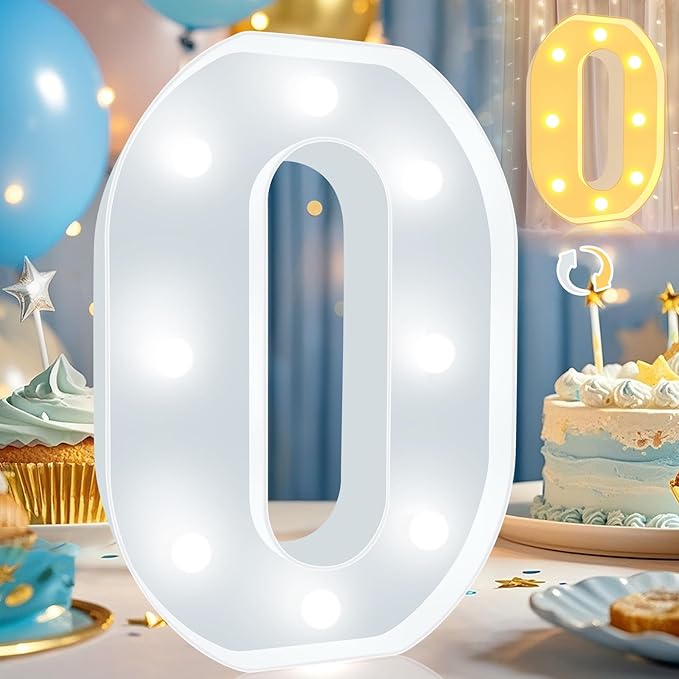 Pooqla LED Light Up Numbers, Warm White and Cool White Decorative Lighted by Pooqla