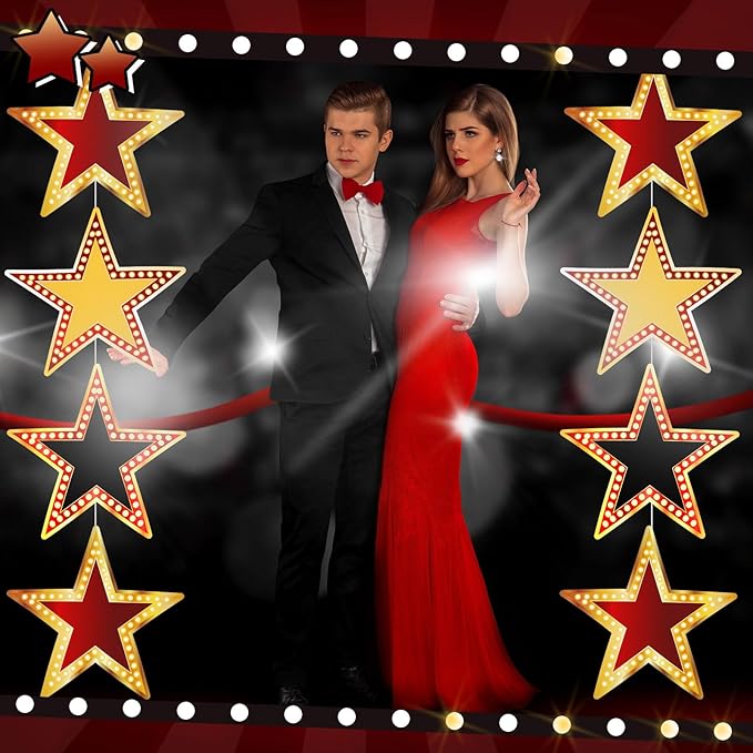 Geosar 48 Pcs Movie Star Cardboard Red Carpet Awards Night Cutouts Confetti - Image 5
