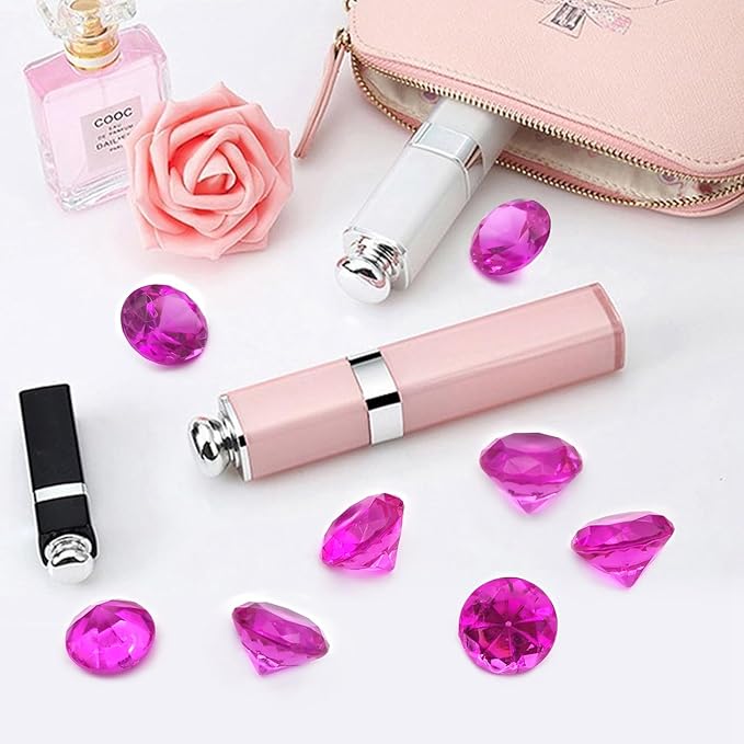 100 PCS Acrylic Diamond Gems, Rose Color Acrylic Diamonds Vase Filler 1 Inch - Image 5
