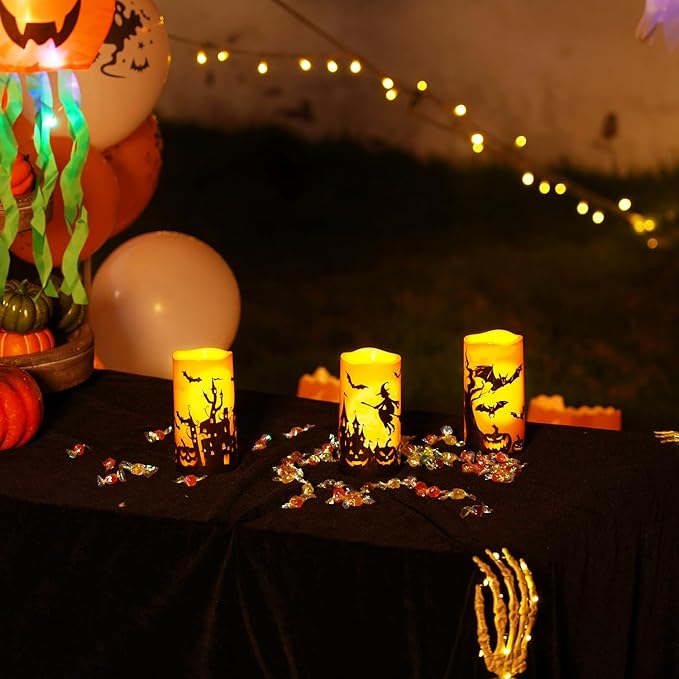 Homemory Halloween Candles, Outdoor Waterproof Printed Decals Battery Operated - Image 5