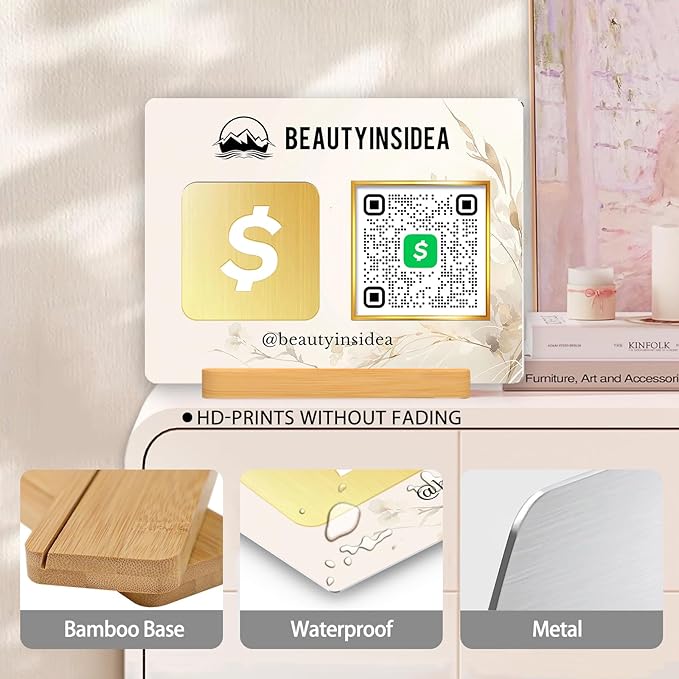 Personalized Custom Metal QR Code Sign Venmo Cashapp Scan to Pay - Image 3