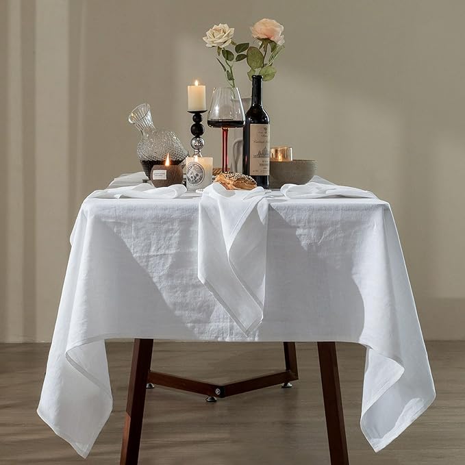 Talasily Linen Tablecloth 100% Pure Linen Table Cloth 60x108 Inches Rectangle - Image 5