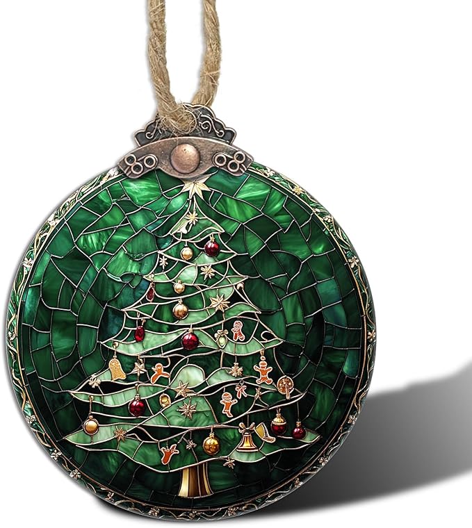 Stained Glass Christmas Decorations, Small Bell Pendant Suncatcher by Follow