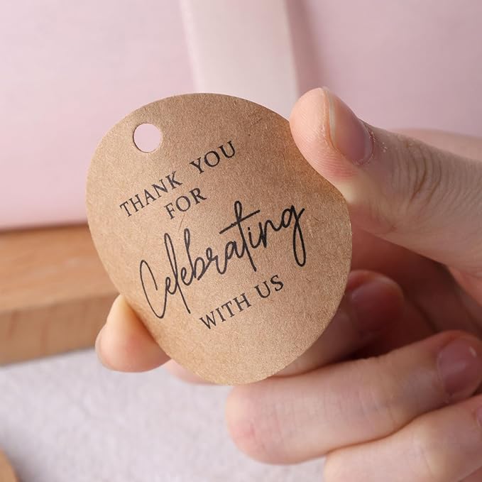 SallyFashion 120PCS Thank You Tags, 2inch Brown Round Gift Tags - Image 5