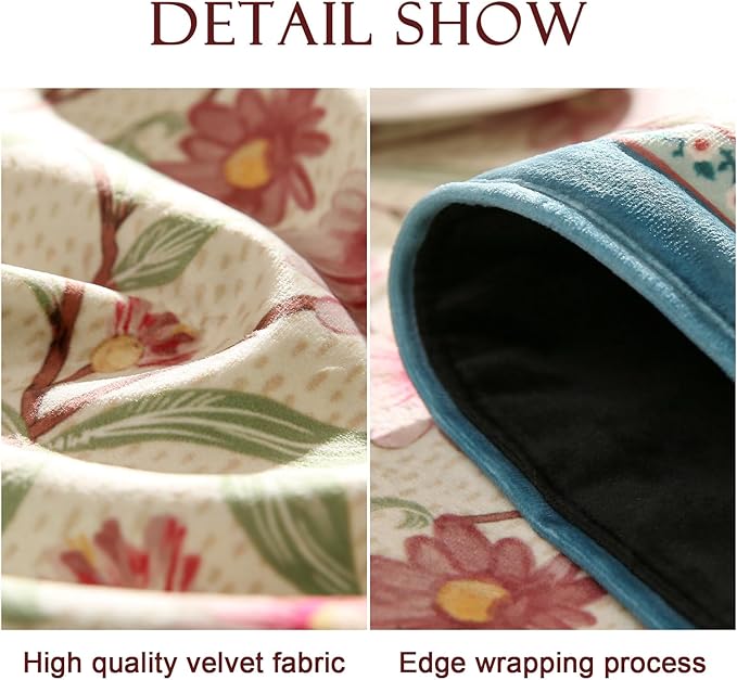 patdrea Designer French Elegant Wild Flowers Velvet Table Runner 87 Inch Long - Image 5