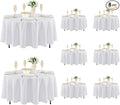 Fitable 8 Pack Round Tablecloths: Stain Resistant Wrinkle Free Circle Table by Fitable