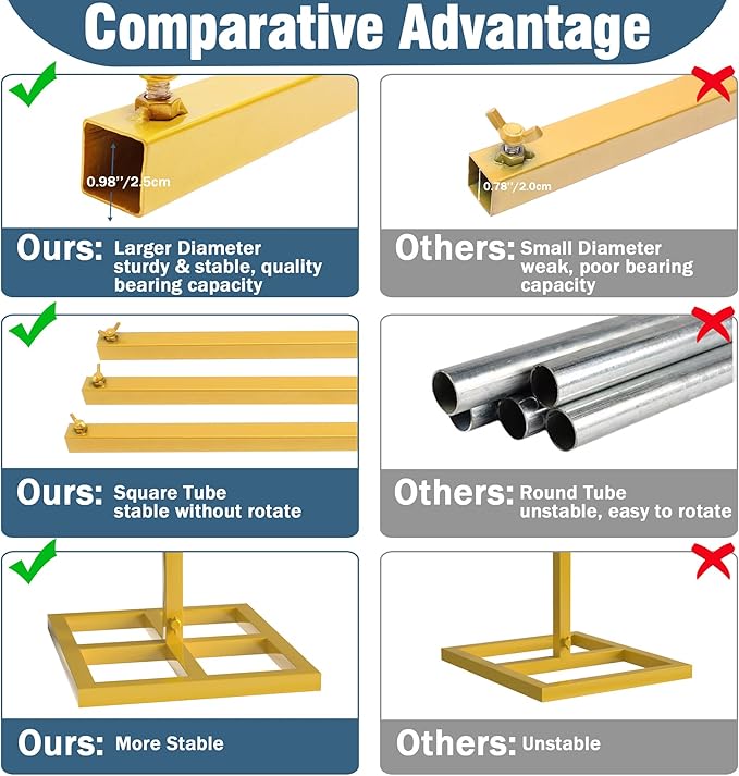 Wokceer 10x10 FT Backdrop Stand Heavy Duty Pipe and Drape Kit, Adjustable Gold - Image 5