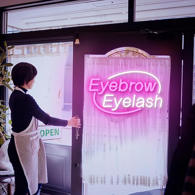Eyebrows Eyelash Neon Sign, Girls Makeup Room Bedroom Beauty Salon Eyelash - Image 3